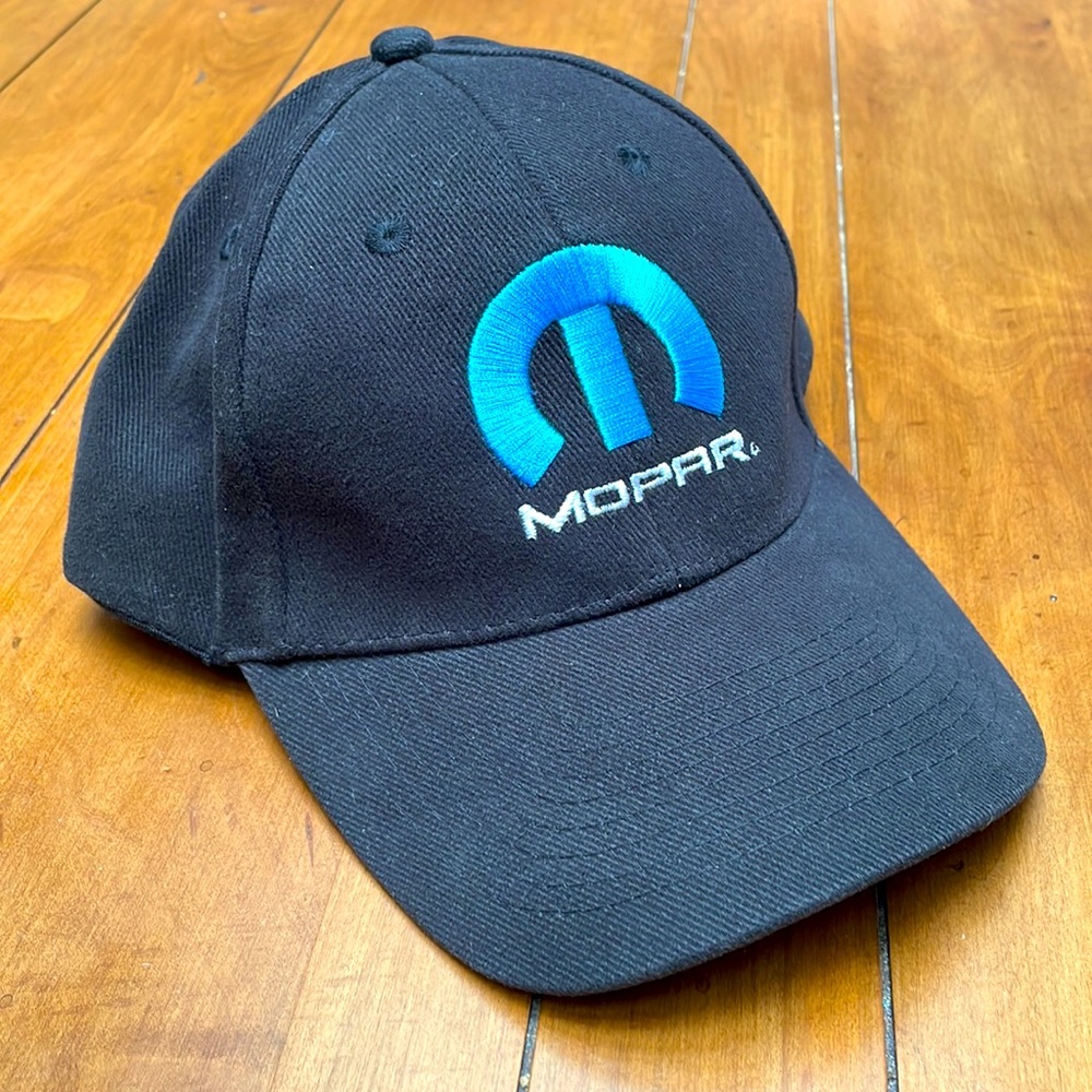 MOPAR Black with Blue Logo Cap Velcro Strap